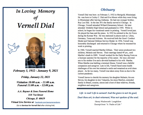 Vernell Dial Obituary