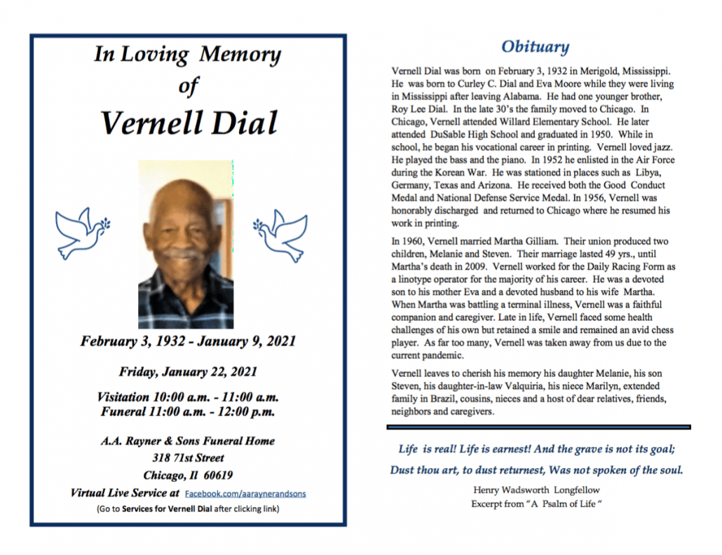 Vernell Dial Obituary