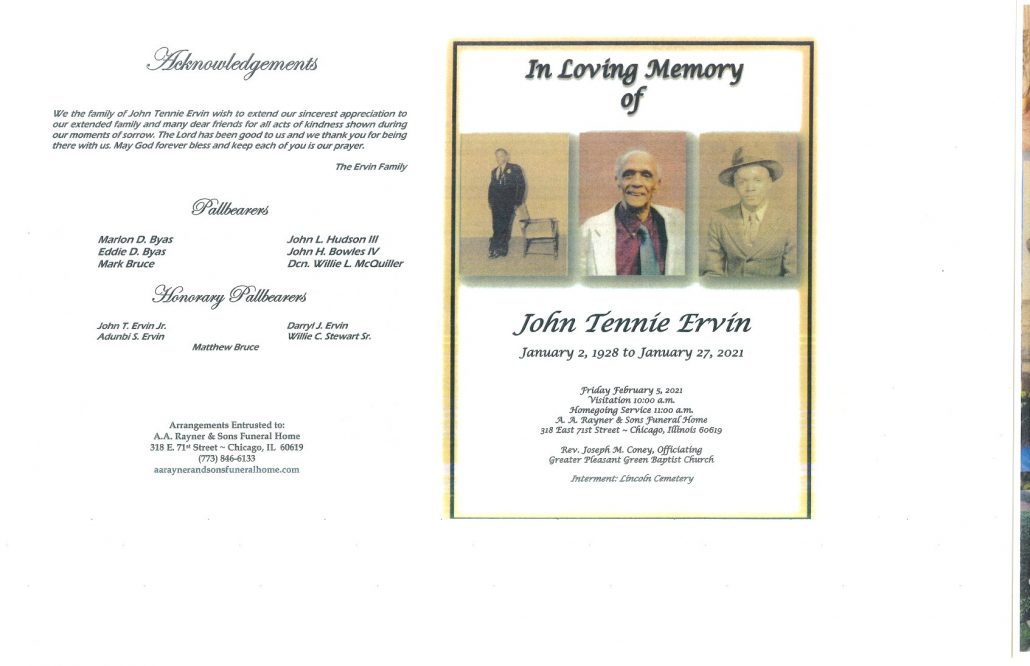 John T Ervin Obituary