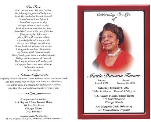 Mattie D Turner Obituary