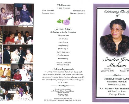 Sandra J Madison Obituary