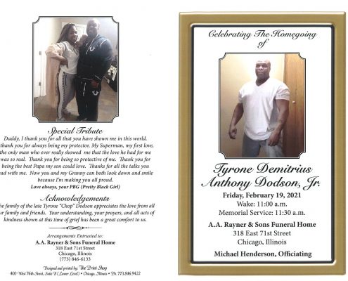 Tyrone D A Dodson Jr Obituary