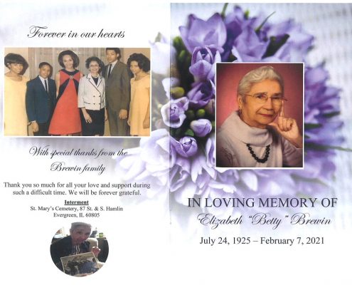 Elizabeth B Brewin Obituary