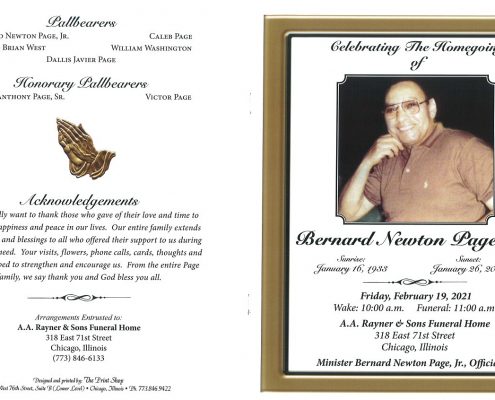 Bernard N Page Sr Obituary