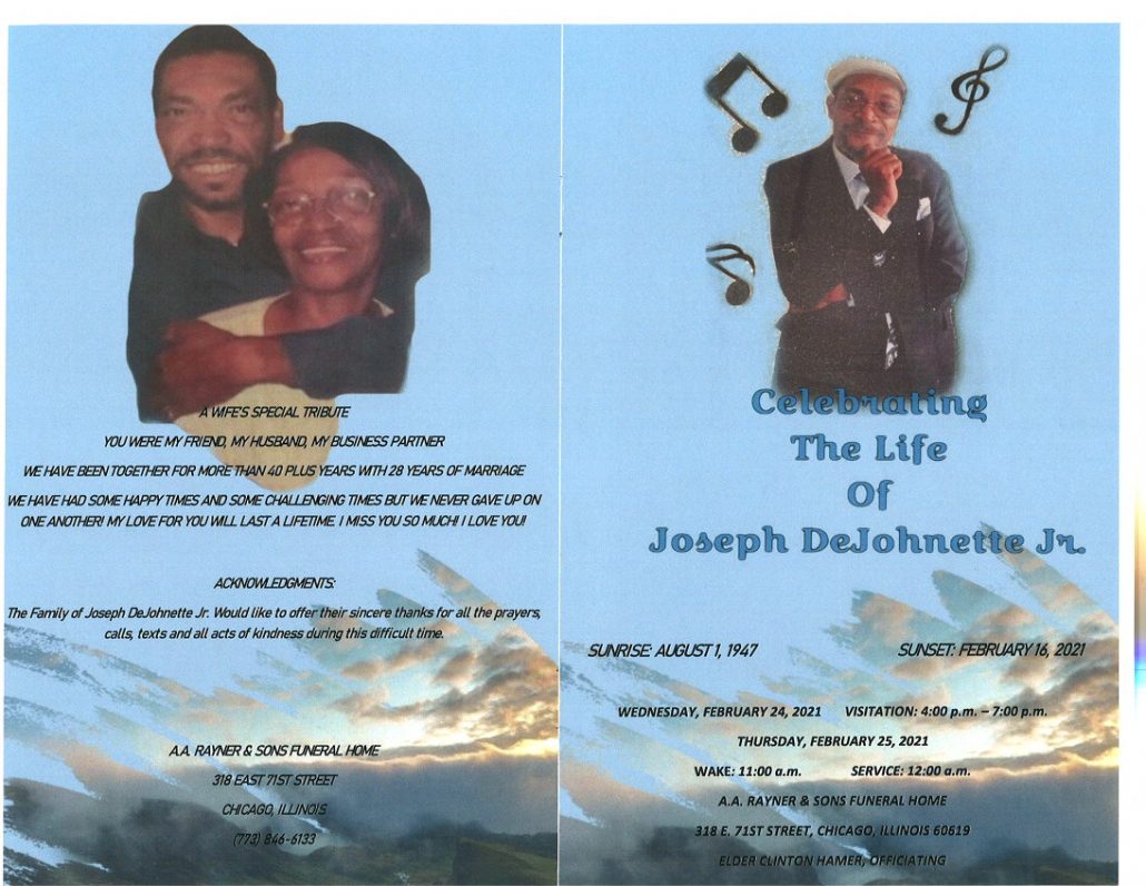 Joseph Dejohnette Jr Obituary