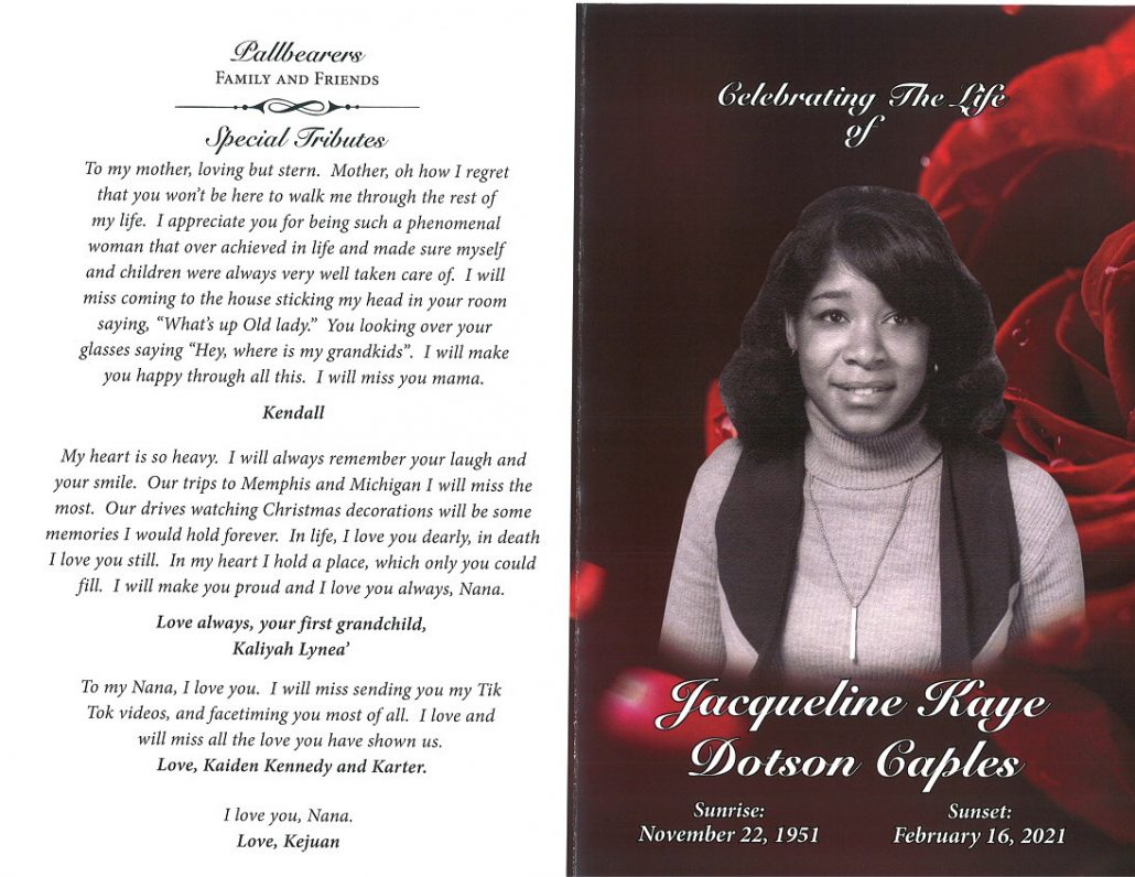Jacqueline Dotson Caples Obituary