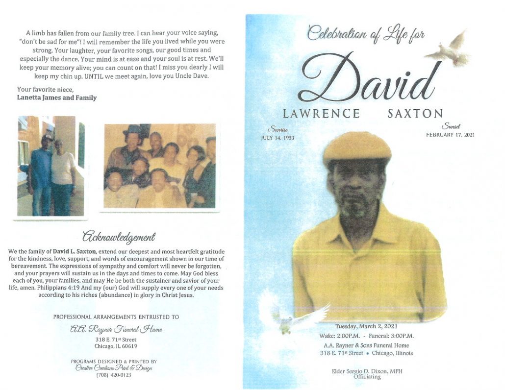 David L Saxton Obituary