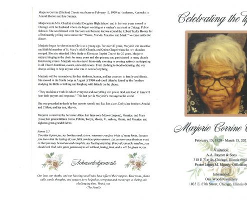 Marjorie C Cheeks Obituary