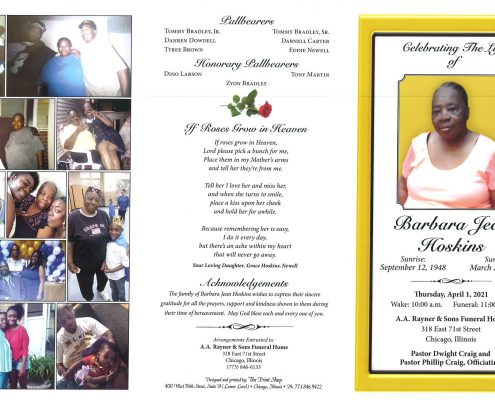 Barbara J Hoskins Obituary