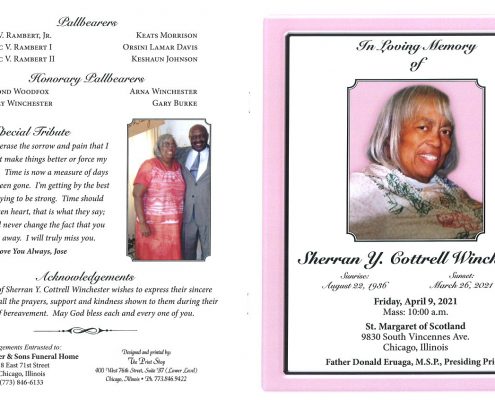 Sherran Y Cottrell Winchester Obituary