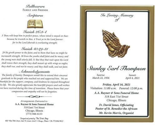 Stanley E Thompson Obituary