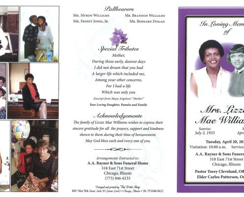 Lizzie M Williams Obituary