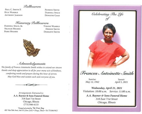 Frances A Smith Obituary