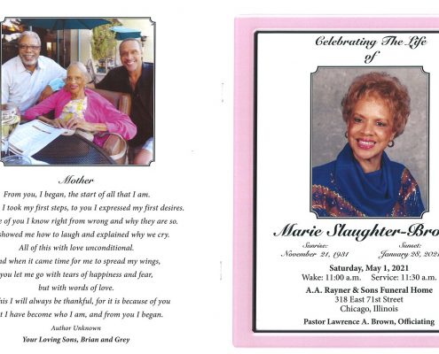 Marie Slaughter Brown Obituary