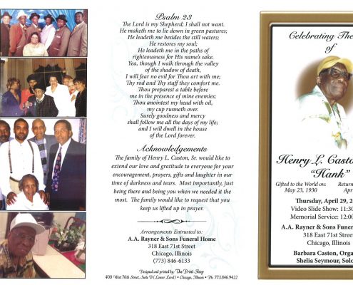 Henry L Caston Sr Obituary