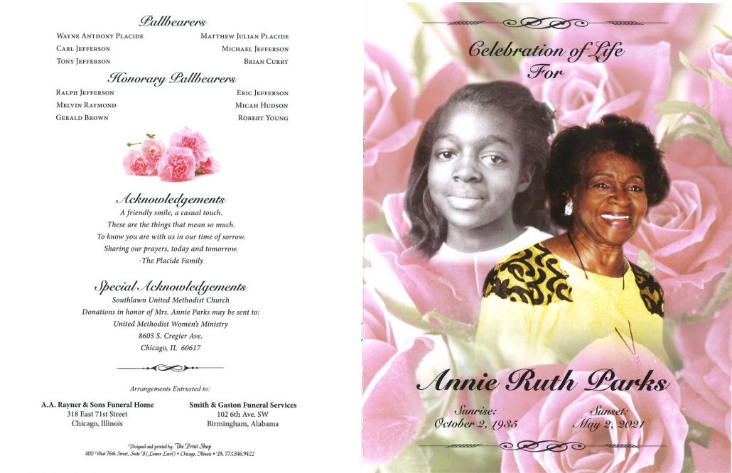 Annie R Parks Obituary