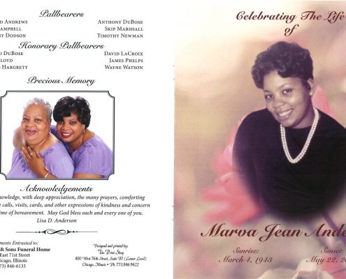 Marva J Anderson Obituary