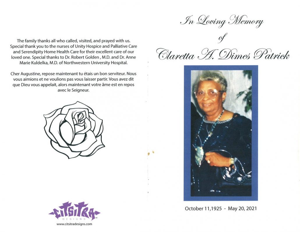 Claretta Dimes Patrick Obituary