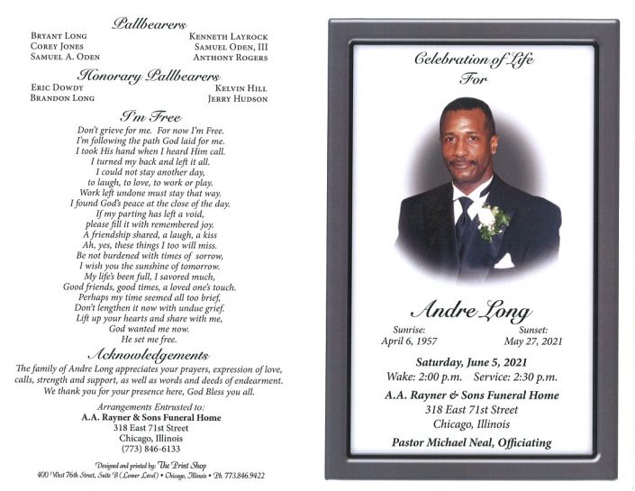 Andre Long Obituary 