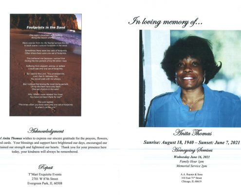 Anita Thomas Obituary
