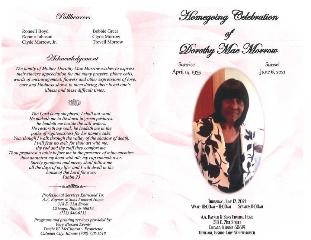 Dorothy M Morrow Obituary