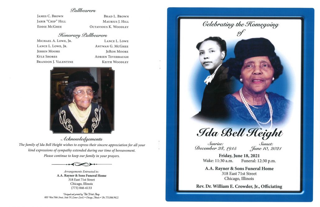 Ida B Height Obituary