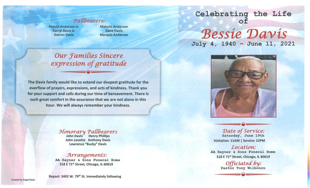 Bessie Davis Obituary