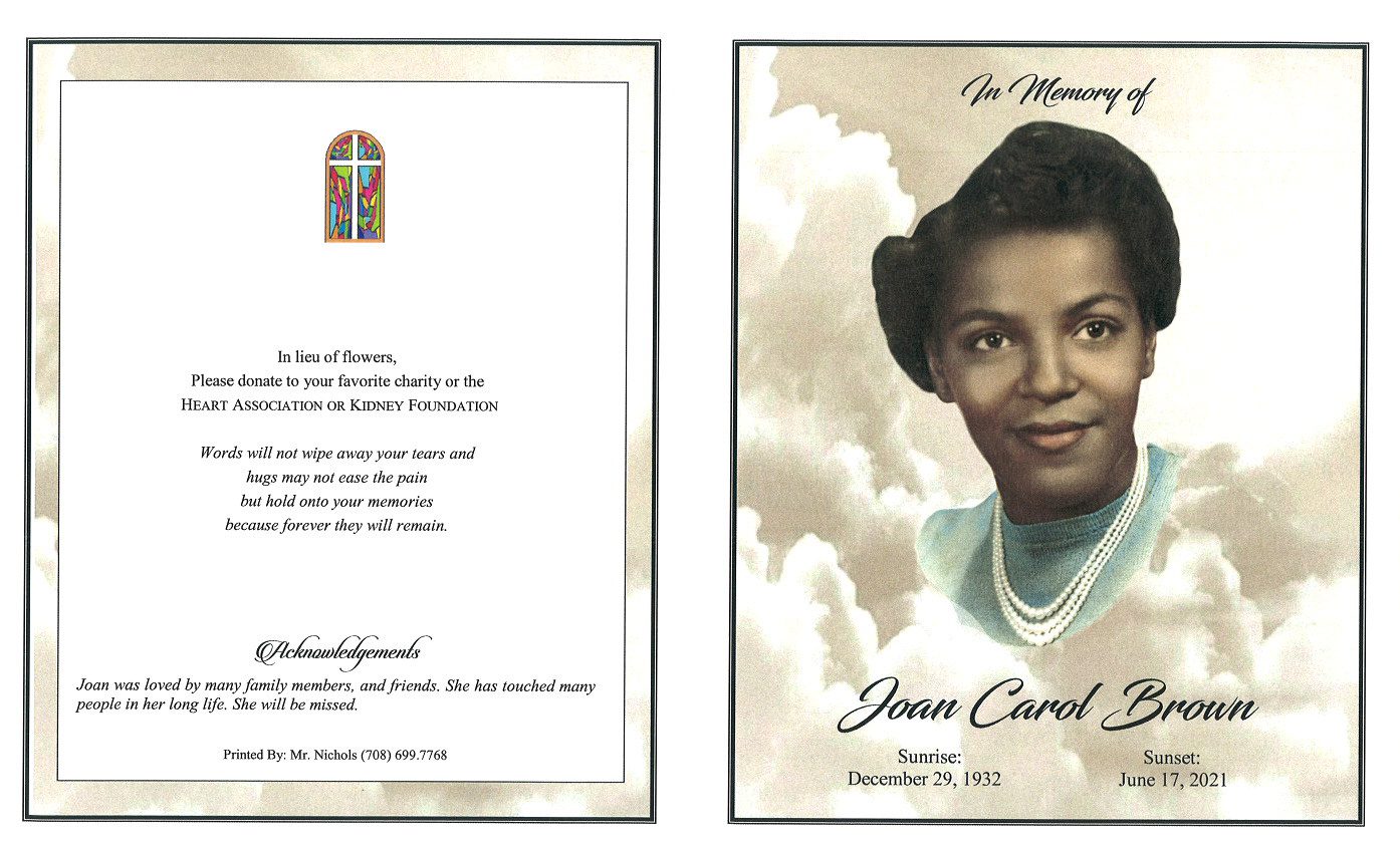 Joan C Brown Obituary AA Rayner and Sons Funeral Homes