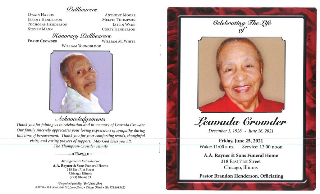Leavada Crowder Obituary