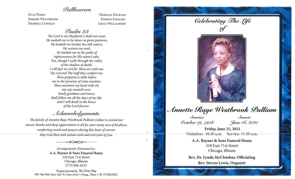 Annette R W Pulliam Obituary