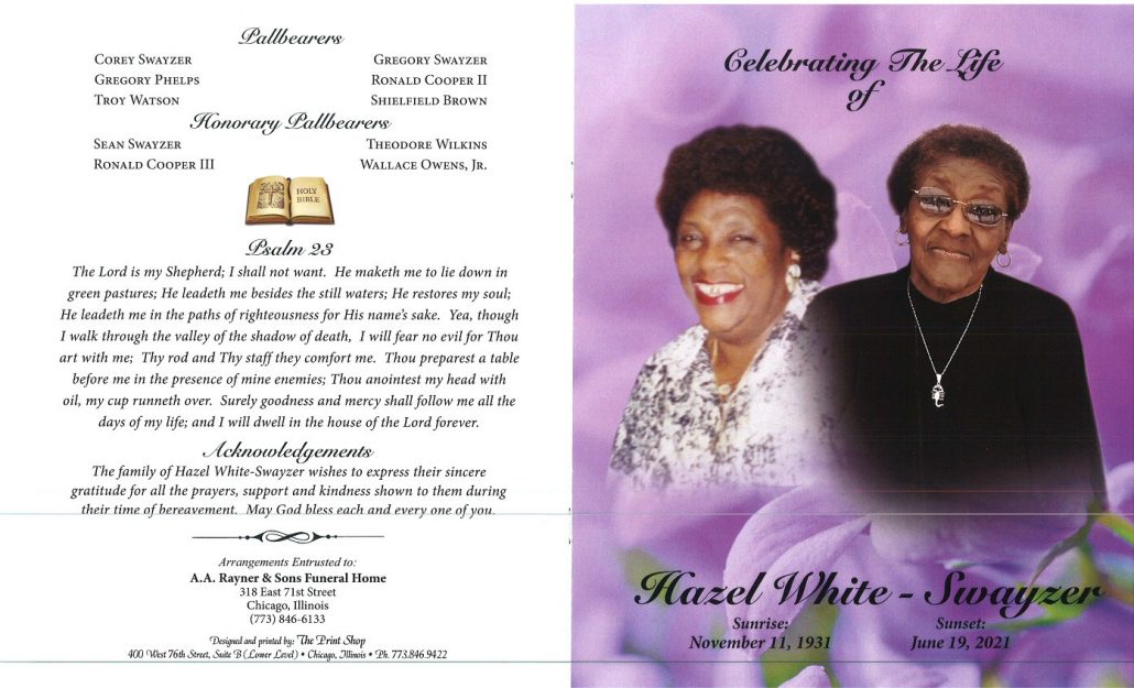 Hazel White Swayzer Obituary