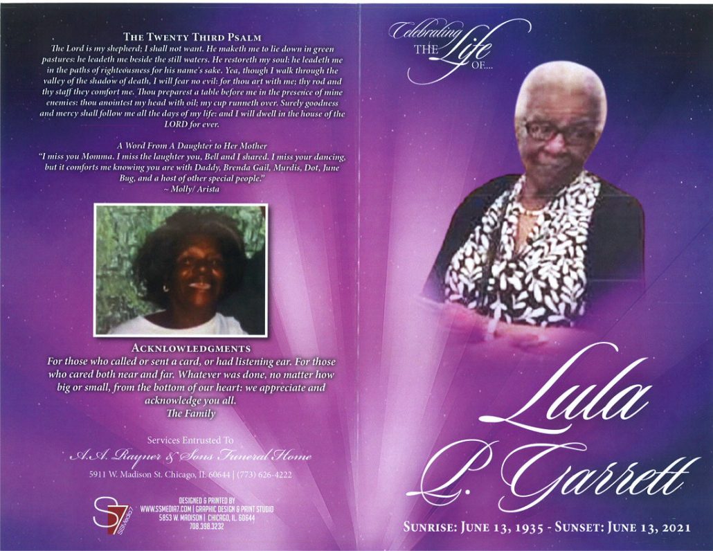 Lula P Garrett Obituary