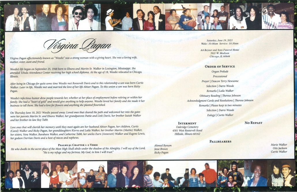 Virginia Pagan Obituary AA Rayner and Sons Funeral Homes