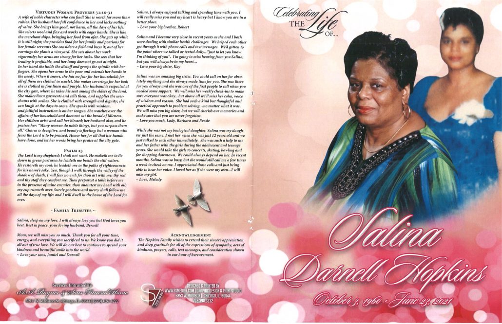 Salina D Hopkins Obituary