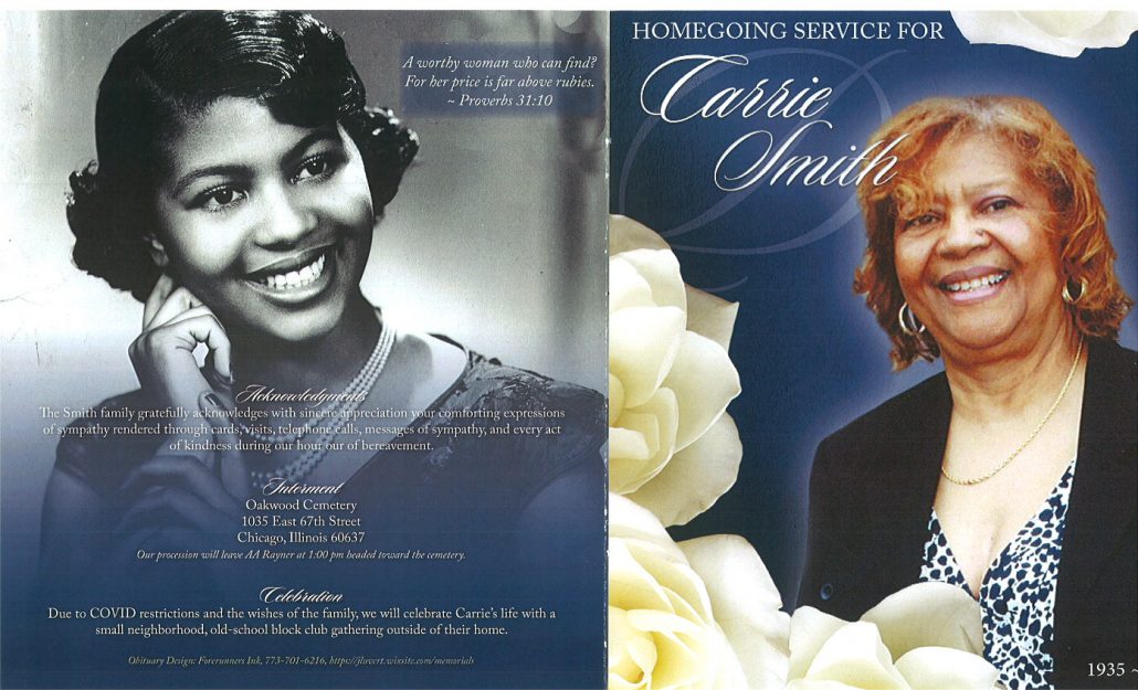 Carrie Smith Obituary AA Rayner and Sons Funeral Homes