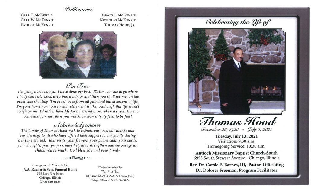 Thomas Hood Obituary
