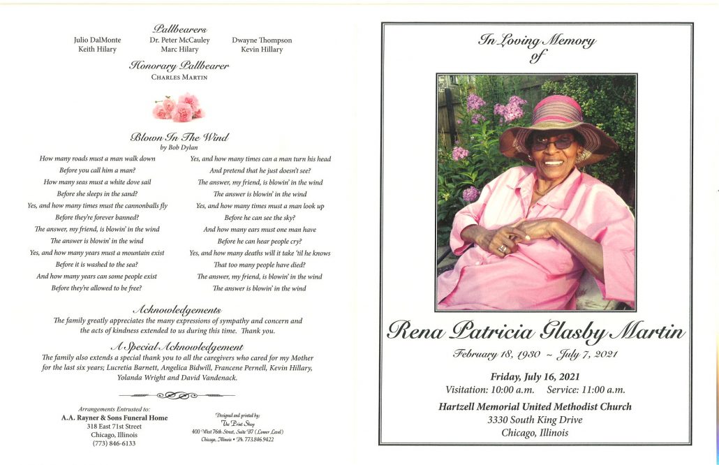 Rena P Martin Obituary