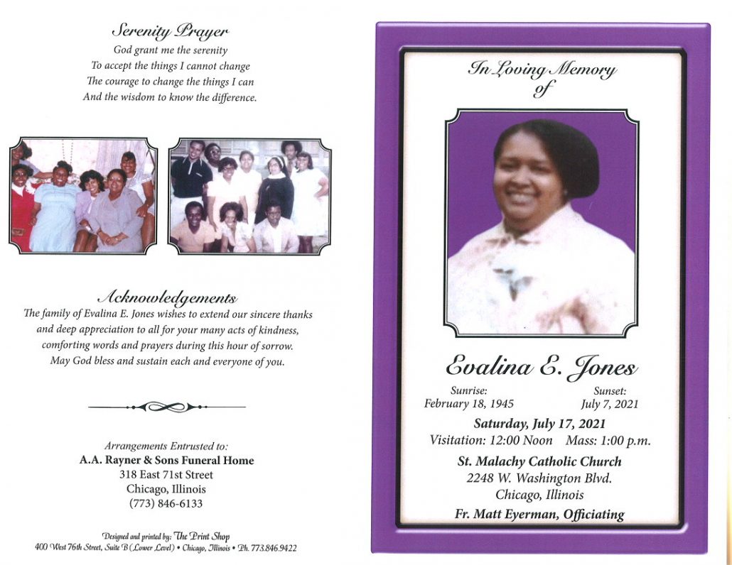Evalina E Jones Obituary