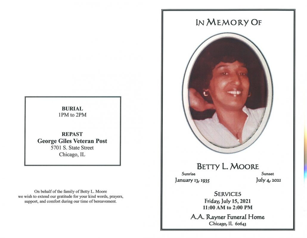 Betty L Moore Obituary