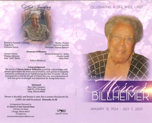 Mercer Billheimer Obituary