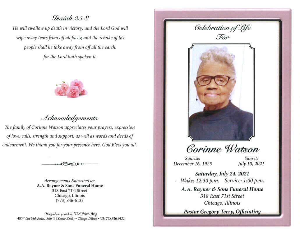 Corinne Watson Obituary