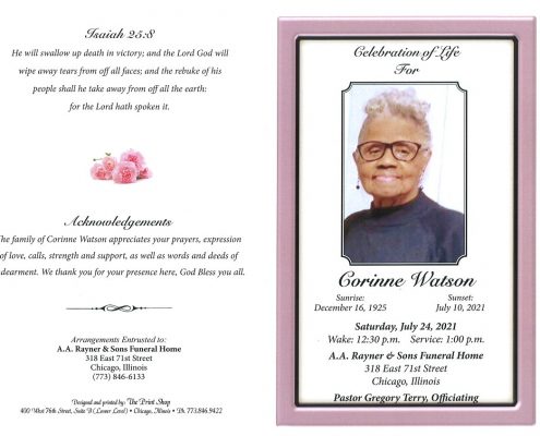 Corinne Watson Obituary