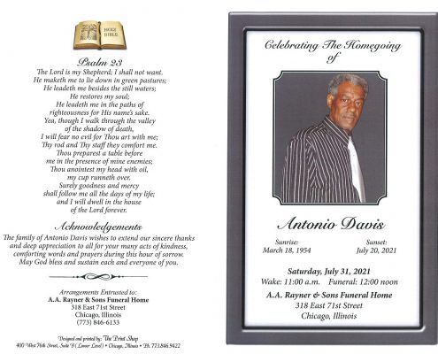 Antonio Davis Obituary