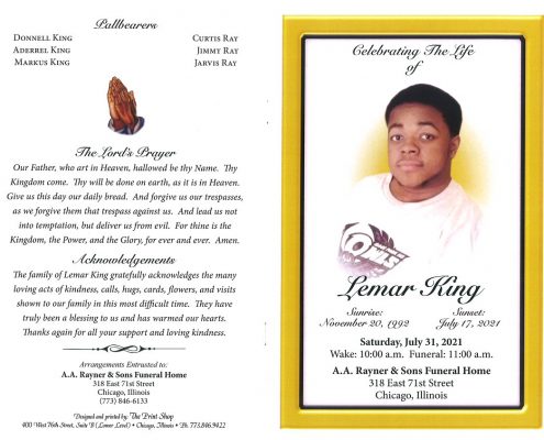 Lemar King Obituary