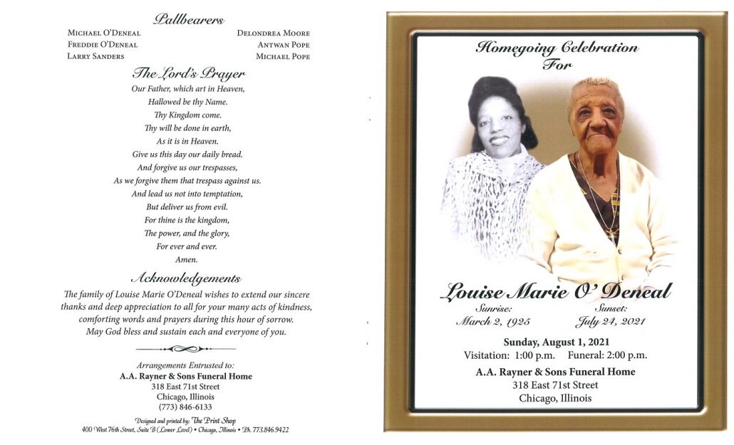 Louise M Odeneal Obituary
