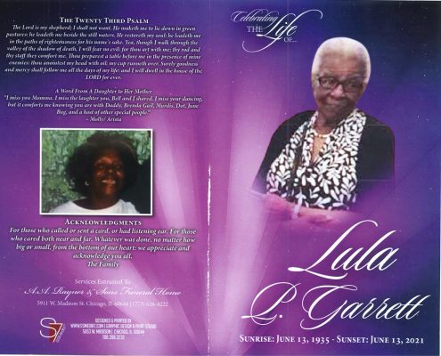 Lula P Garrett Obituary