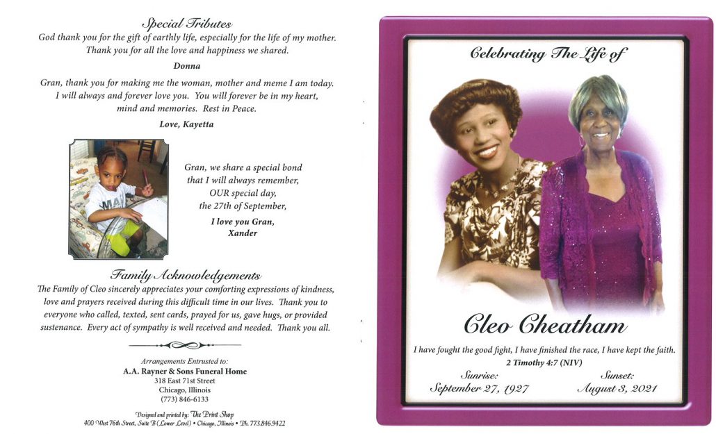 Cleo Cheatham Obituary