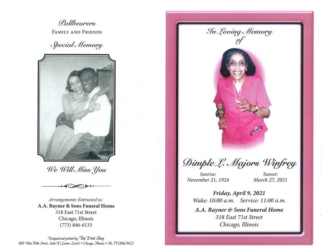 Diimple L Majors Winfrey Obituary