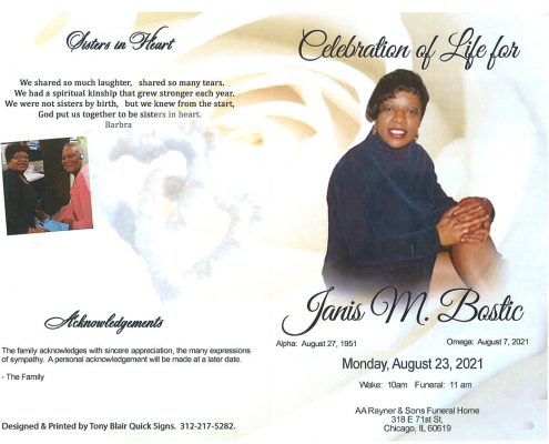 Janis M Bostic Obituary