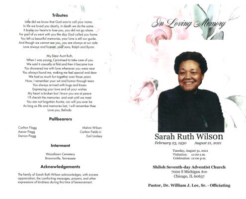 Sarah Ruth Wilson Obituary